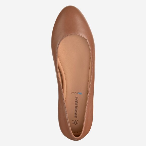 NEW JOHNSTON AND MURPHY Leather Delanie Ballet Flats cogonac for women 725 3j7 - Picture 5 of 7